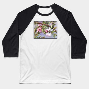 Summer Apricot Fruit Tree Bloom Watercolor Award Winning Baseball T-Shirt